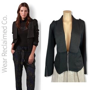 Charcoal Grey Wide Lapel Professional Blazer